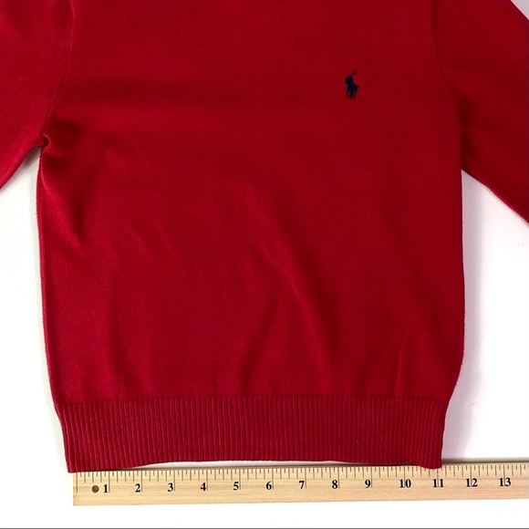 Polo Ralph Lauren Sweater, Red Pima Cotton Sweater with Blue Polo Pony, EUC - Picture 9 of 11